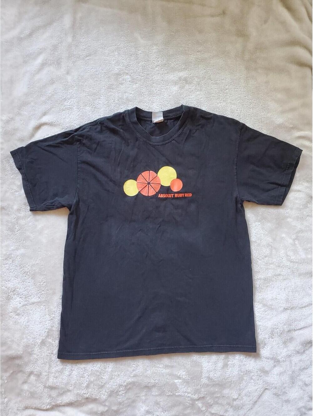 Absolut Vodka Ruby Red Grapefruit Advertising Shirt Large Hanes Beefy Tee...